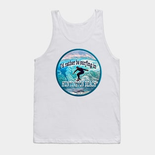 Huntington Beach, California Surfing Logo Tank Top